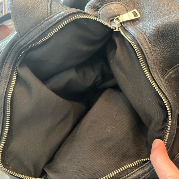 COACH BLACK PEBBLE LEATHER EDIE HANDBAG - Picture 9 of 14